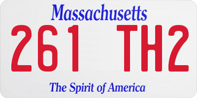 MA license plate 261TH2