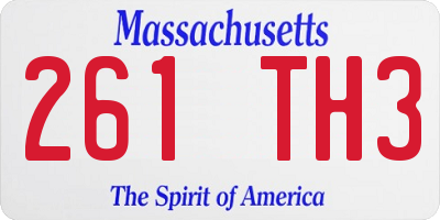 MA license plate 261TH3