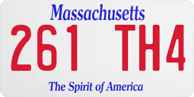 MA license plate 261TH4