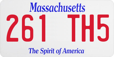 MA license plate 261TH5