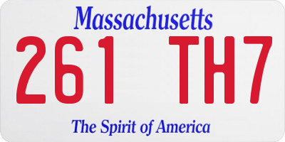 MA license plate 261TH7