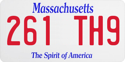 MA license plate 261TH9