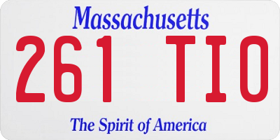 MA license plate 261TI0