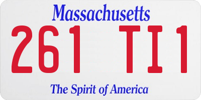 MA license plate 261TI1