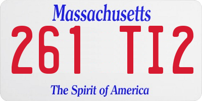 MA license plate 261TI2