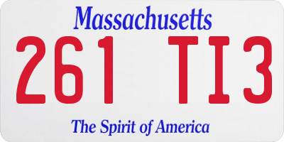 MA license plate 261TI3