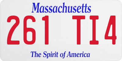 MA license plate 261TI4