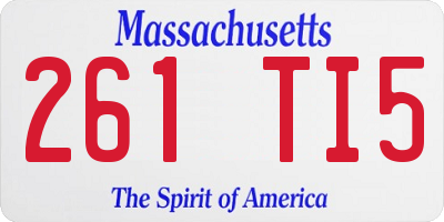 MA license plate 261TI5