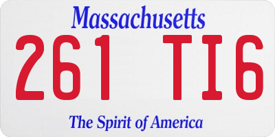 MA license plate 261TI6