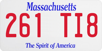 MA license plate 261TI8