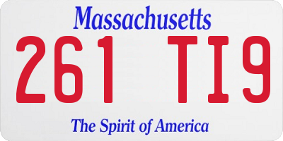 MA license plate 261TI9