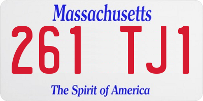 MA license plate 261TJ1