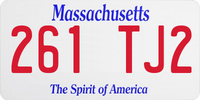 MA license plate 261TJ2