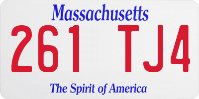 MA license plate 261TJ4
