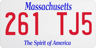 MA license plate 261TJ5