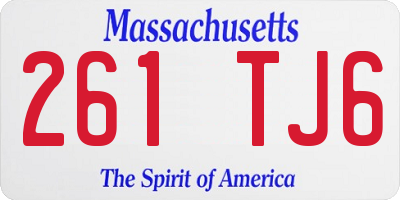 MA license plate 261TJ6