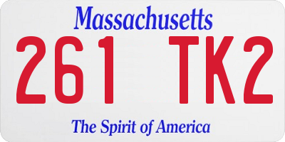 MA license plate 261TK2