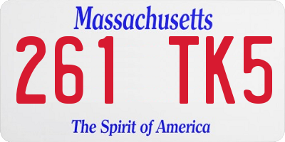 MA license plate 261TK5