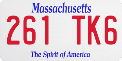 MA license plate 261TK6