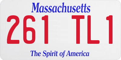 MA license plate 261TL1