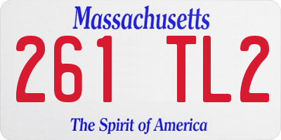MA license plate 261TL2