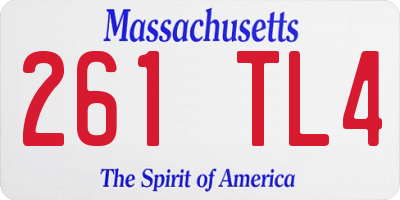 MA license plate 261TL4