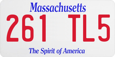 MA license plate 261TL5