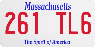MA license plate 261TL6