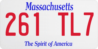 MA license plate 261TL7