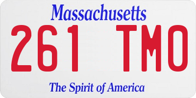 MA license plate 261TM0