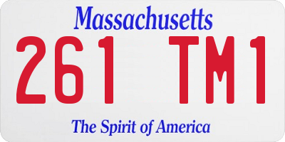 MA license plate 261TM1