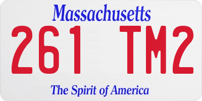 MA license plate 261TM2