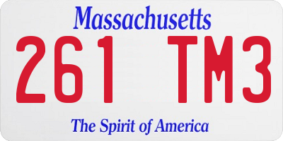 MA license plate 261TM3