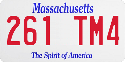 MA license plate 261TM4