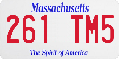 MA license plate 261TM5
