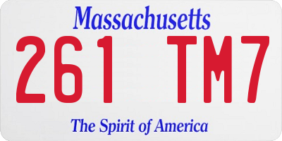 MA license plate 261TM7