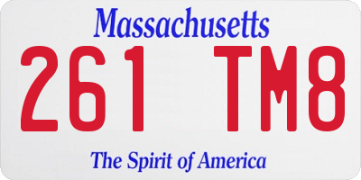 MA license plate 261TM8