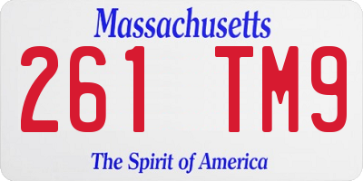 MA license plate 261TM9