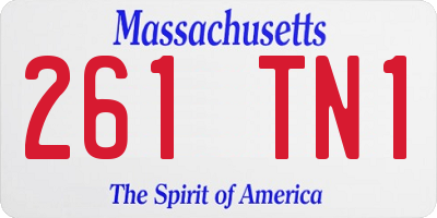 MA license plate 261TN1