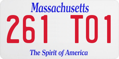 MA license plate 261TO1