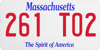 MA license plate 261TO2