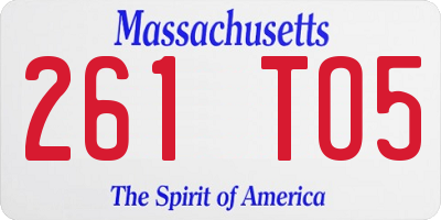 MA license plate 261TO5