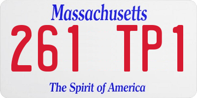 MA license plate 261TP1