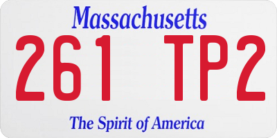 MA license plate 261TP2