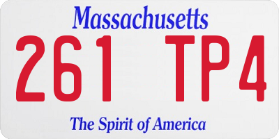 MA license plate 261TP4