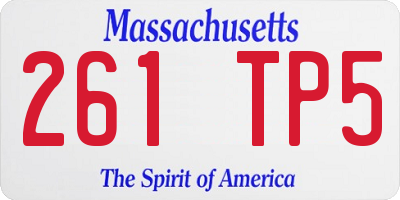 MA license plate 261TP5