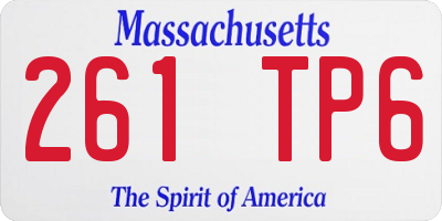 MA license plate 261TP6