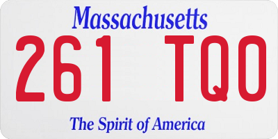 MA license plate 261TQ0