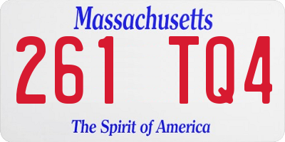 MA license plate 261TQ4