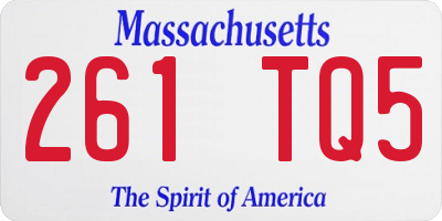 MA license plate 261TQ5